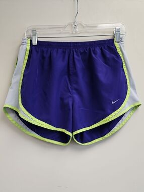 Nike Tempo Running Shorts Purple Neon Yellow Athletic Women's Medium